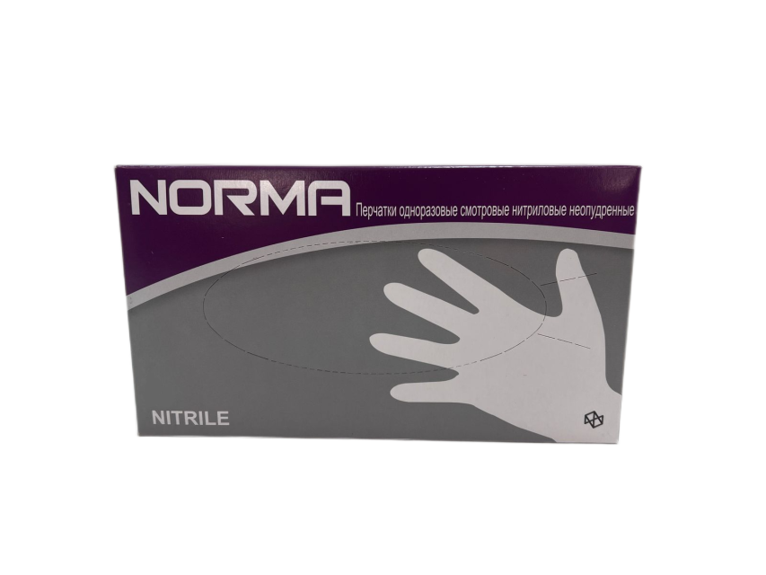 Перчатки NORMA фиолетовый (M) - нитриловые, текстурированные (50пар), NORMA / Таиланд
